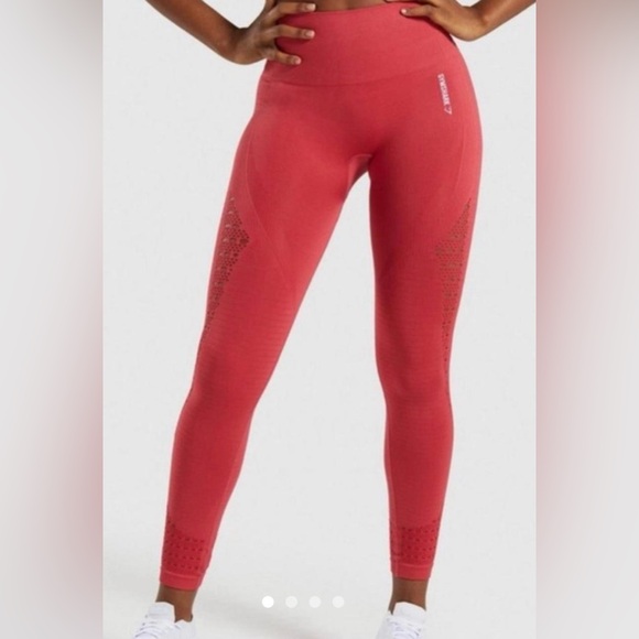 Gymshark Pants - Gymshark Red Marl Energy Seamless Leggings